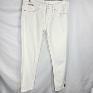 London Jean White Zipper Ankle Zipper Pockets 5 Pocket Skinny Jeans Size 4